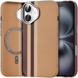 Etui do iPhone 16, Carbon Fiber MagSafe, żółte