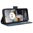 Etui z klapką do Motorola Moto G56 5G, Card Slot, granatowe