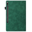 Etui biznesowe z eko-skóry do Samsung Galaxy Tab S10 Lite / S10 FE / S9 FE / S9 / S8 / S7 – zielone