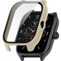2w1 Etui + Szkło hartowane do Amazfit GTS 4, Beżowe