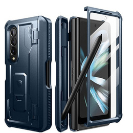 Etui pancerne do Samsung Galaxy Z Fold 4 5G, Dexnor Full Body S-Pen Slot, granatowe