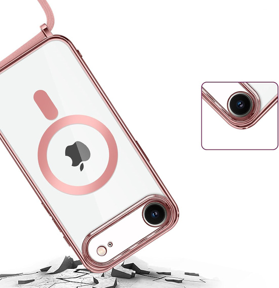 Etui do iPhone Air, Electro MagSafe, różowe + Smycz