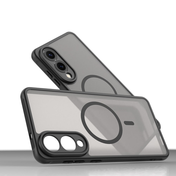 Etui do Samsung Galaxy S25 Edge, Matt Case, do MagSafe, czarne + Szkło na ekran