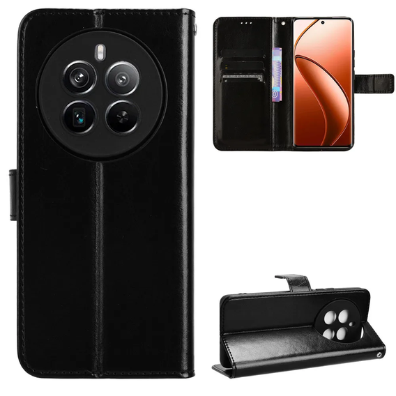 Etui z klapką do Realme 12 Pro 5G / 12 Pro+ 5G, Crazy Horse Wallet, czarne