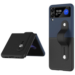 Etui Wristband Kickstand do Samsung Galaxy Z Flip4 5G, Black/Dark Blue