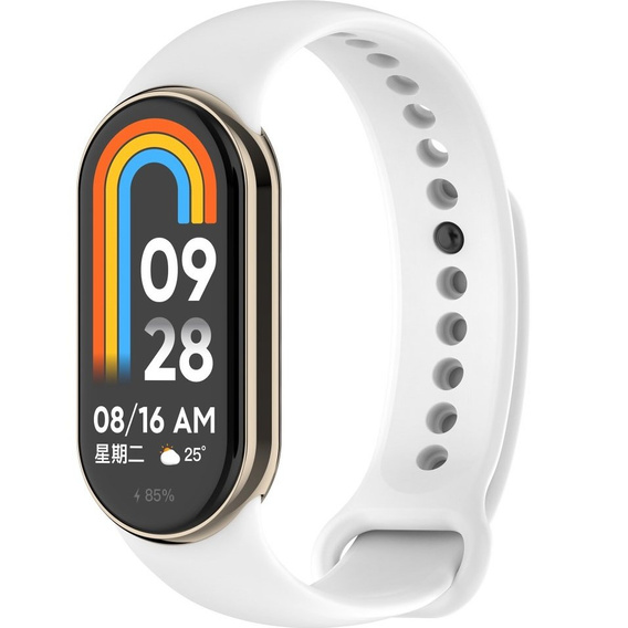 Pasek Silikonowy do Xiaomi Smart Band 10 / 9 / 8, Biały