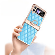 Etui do Samsung Galaxy Z Flip 4 5G, Rhombus Grid, niebieskie