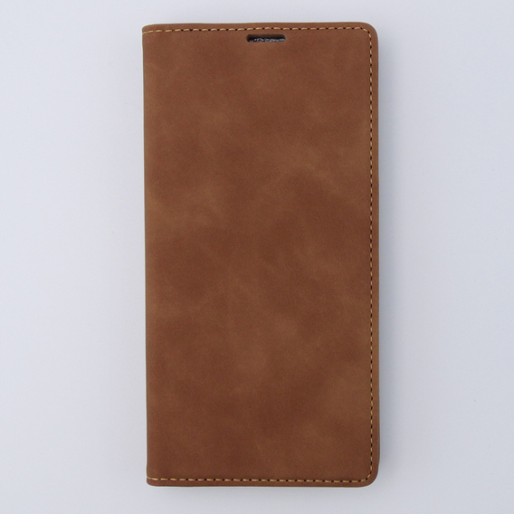 Etui do iPhone 15 Pro, ERBORD Vintage portfel z klapką, brązowe