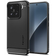Etui Spigen do Xiaomi 15, Rugged Armor, czarne + Szkło Hartowane 9H
