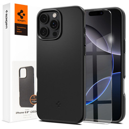 Etui Spigen do iPhone 16 Pro Max, Thin Fit Mag, czarne + Szkło hartowane 9H
