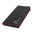 Etui z klapką do Samsung Galaxy S25 Ultra, Litchi Skin Grain, czarne