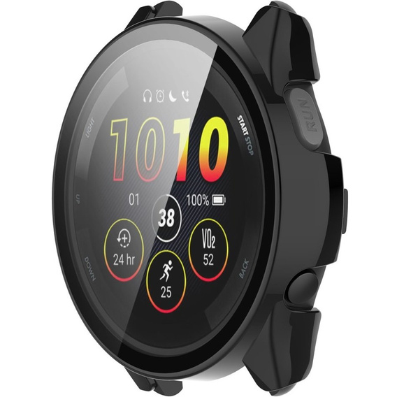 2w1 Etui + Szkło Hartowane do Garmin Forerunner 265, Czarne