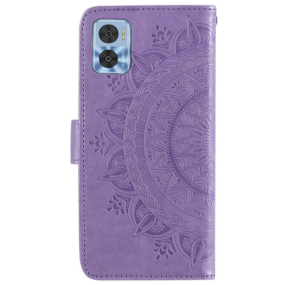 Etui z klapką do Motorola Moto E22 / E22i, Mandala, fioletowe