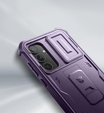 Etui pancerne do Samsung Galaxy A55, Dexnor Full Body (Two Frames), fioletowe