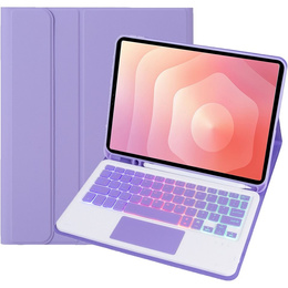 Etui z podświetlaną klawiaturą Bluetooth i touchpadem do Samsung Galaxy Tab S11 – fioletowe