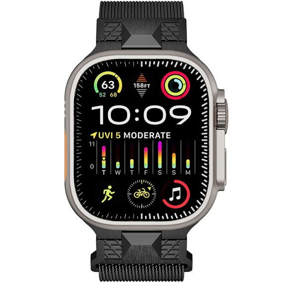 Bransoleta do Apple Watch 1/2/3/4/5/6/7/8/9/10/11/SE Ultra 1/2/3 42/44/45/46/49mm, Czarna