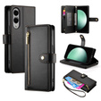 Etui z klapką do Samsung Galaxy S25 Edge, Wallet Zipper Pocket, czarne
