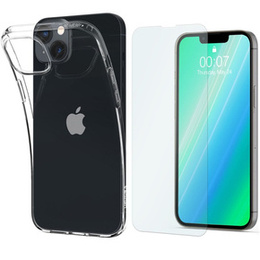 Zestaw Etui SPIGEN do iPhone 14, Liquid Crystal, Crystal Clear + Szkło