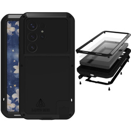 Etui Love Mei do Samsung Galaxy S25 Ultra, pancerne ze szkłem, czarne