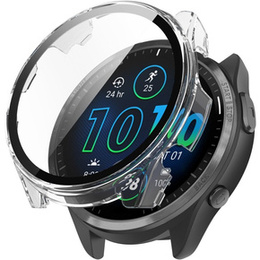 2w1 Etui + Szkło Hartowane do Garmin Forerunner 965, Przezroczyste, Bezbarwne