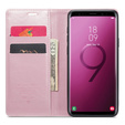 Etui z klapką CASEME do Samsung Galaxy S9, Waxy Textured, różowe