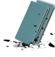 Etui z klapką do Samsung Galaxy S25 Edge, Litchi Skin Grain, niebieskie