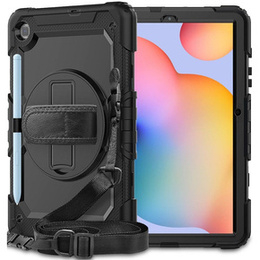 Etui pancerne do Samsung Galaxy Tab S6 Lite 10.4" 2020/2022/2024, ochronne 360 z miejscem na rysik, Czarne