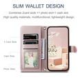 Etui z klapką do Samsung Galaxy S25 FE, Rhombus Crossbody Leather, różowe rose gold