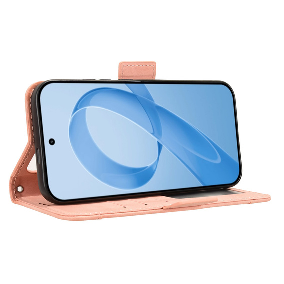 Etui z klapką do Xiaomi Poco F8 Pro, Card Slot, różowe