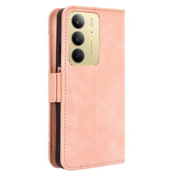 Etui z klapką do Realme 14X / Realme C75, Card Slot, różowe