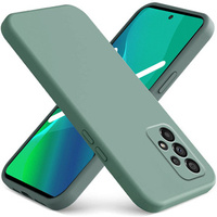 Zestaw Etui ERBORD do Samsung Galaxy A13 4G, Silicone Lite, Dark Green + Szkło