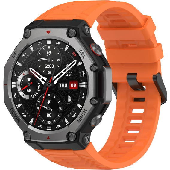 Pasek Silikonowy do Amazfit T-Rex 3, Pomarańczowy