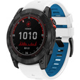 Pasek Silikonowy QuickFit do Garmin Fenix 22mm, Biały / Niebieski