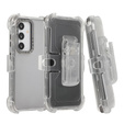 Pancerne Etui do Samsung Galaxy S24, Belt Clip, z klipsem, przezroczyste / czarne