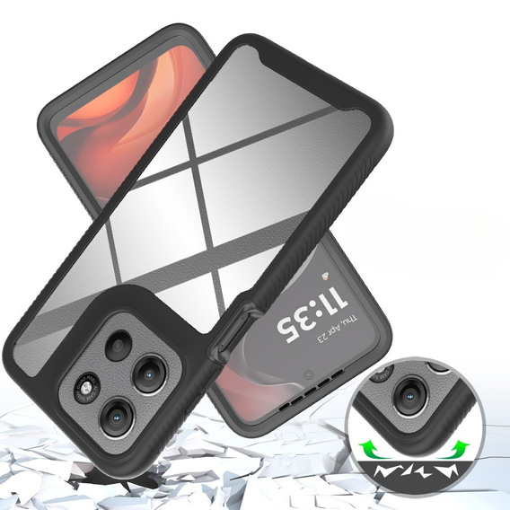 Etui do Motorola Moto E15 4G / G15 4G, Shockproof, z folią, czarne