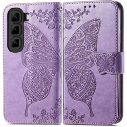 Etui z klapką do Infinix Hot 50 4G, Butterfly, fioletowe