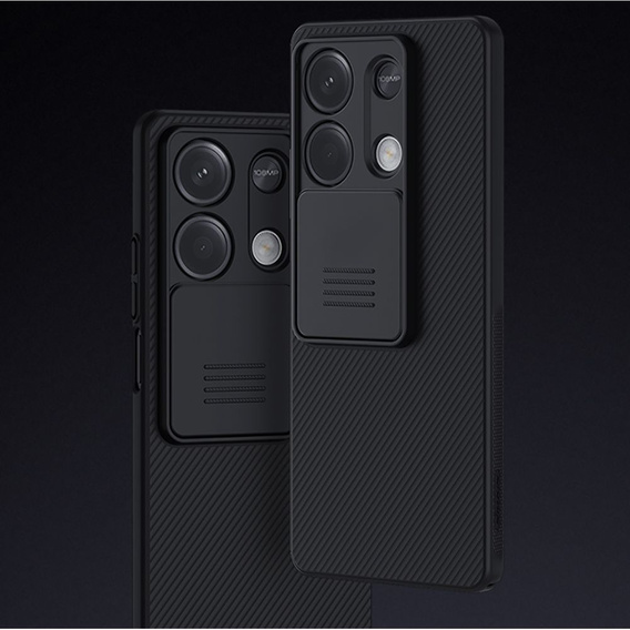 Etui do Xiaomi Redmi Note 13 5G, pancerne Nillkin, CamShield Pro, czarne + 2x Szkło hartowane 