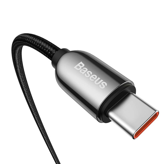 Baseus kabel USB-C na USB-C 1 m 100 W z wyświetlaczem mocy – Czarny