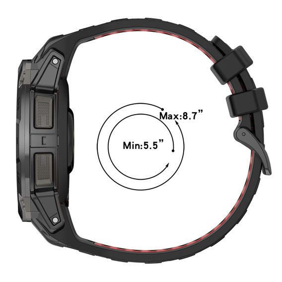 Pasek silikonowy do Garmin Instinct 3 Solar / Instinct 3 AMOLED 45mm – sportowy, czarno-szary