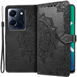 Etui z klapką do Infinix Note 30 5G, Mandala, czarne