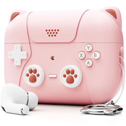 Etui pancerne na Słuchawki Apple Airpods 4, Konsola Kot, różowe