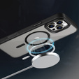 Etui do iPhone 16 Pro, do MagSafe, ERBORD Matt Case, przezroczyste / czarne + Szkło na ekran