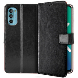 Etui z klapką do Motorola Moto G52 / G82 5G, Crazy Horse Wallet, czarne