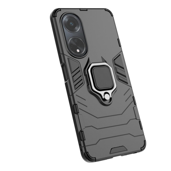 Etui do Oppo A58 4G, Kickstand Ring, czarne
