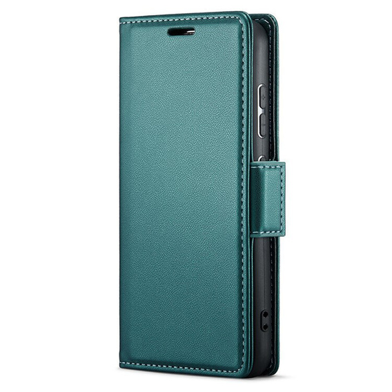 Etui do Oppo Reno 12, ERBORD Glossy Litchi, portfel z klapką, zielone