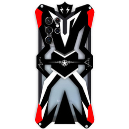 Etui pancerne do Samsung Galaxy S22 Ultra 5G, Aluminum Alloy, czarne / czerwone