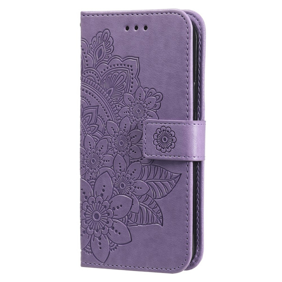 Etui z klapką do Samsung Galaxy S21 FE, Mandala, fioletowe