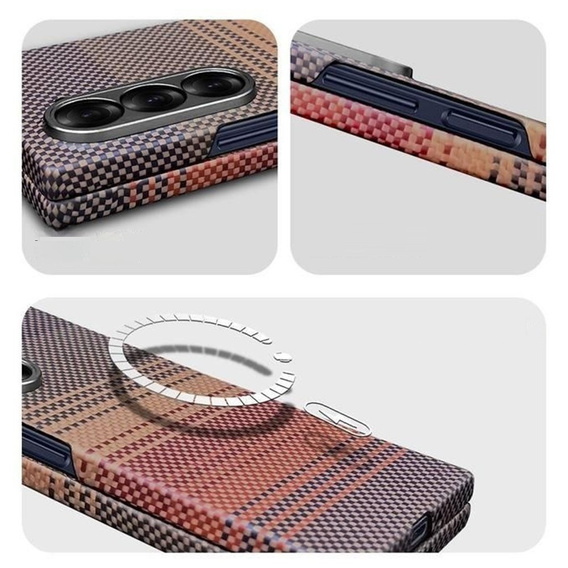 Etui do Samsung Galaxy Z Fold6 5G– magnetyczne z włókna aramidowego, pomarańczowe