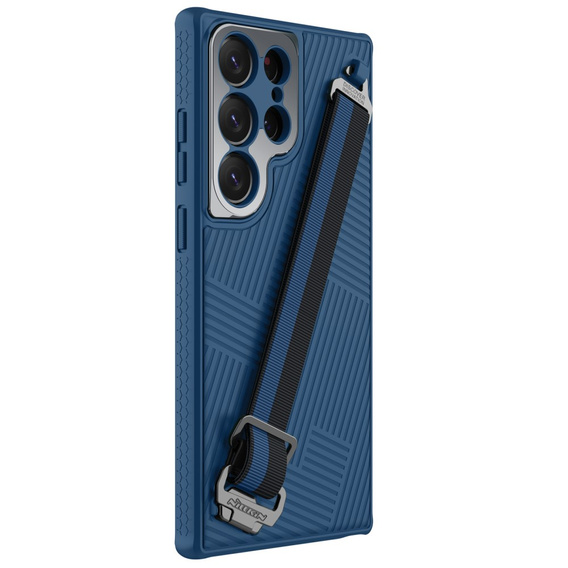 Etui NILLKIN do Samsung Galaxy S23 Ultra, Stripe Design z rączką, niebieskie