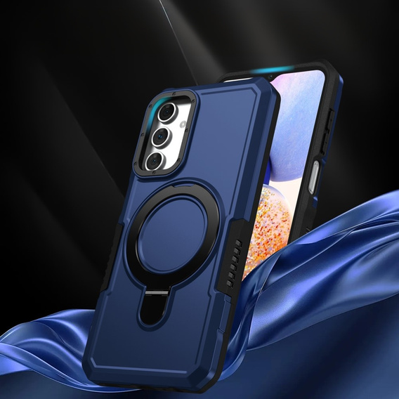 Etui do Samsung Galaxy A15 5G, Kickstand Ring, niebieskie + szkło 9H
